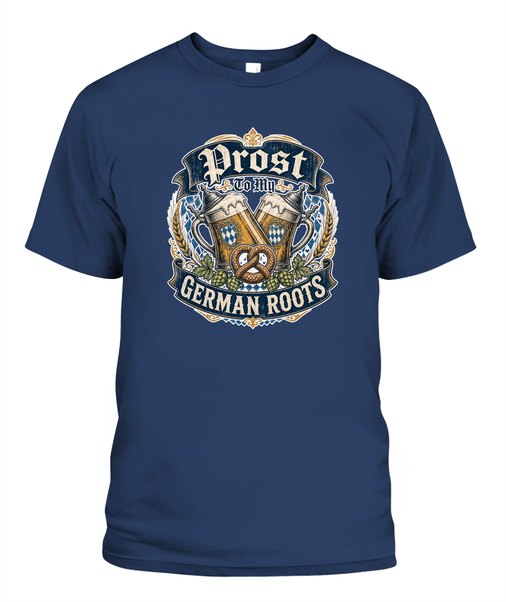 Prost To My German Roots Oktoberfest T-Shirt in Midnight