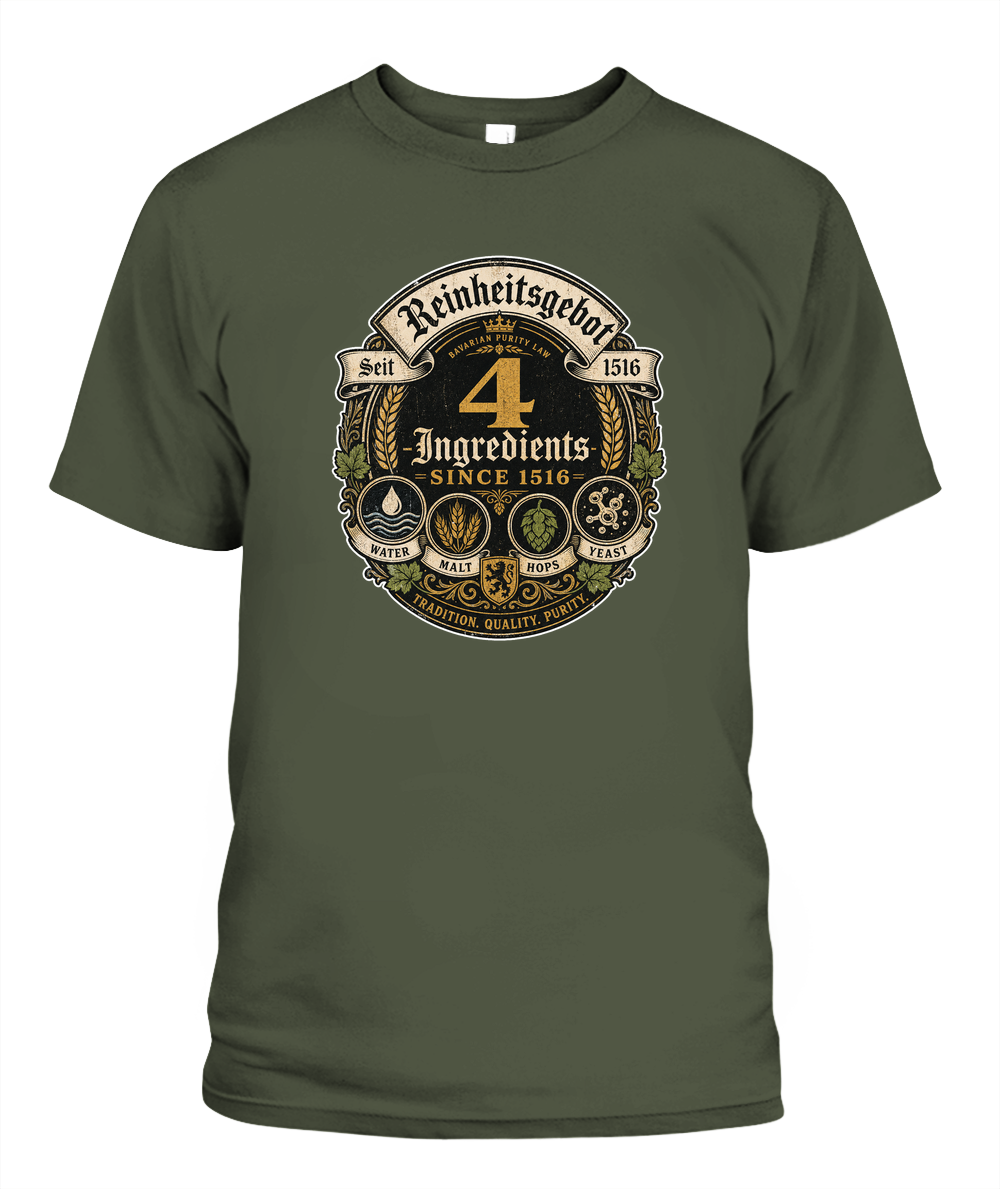 4 Ingredients Since 1516 Oktoberfest T-Shirt in Hemp