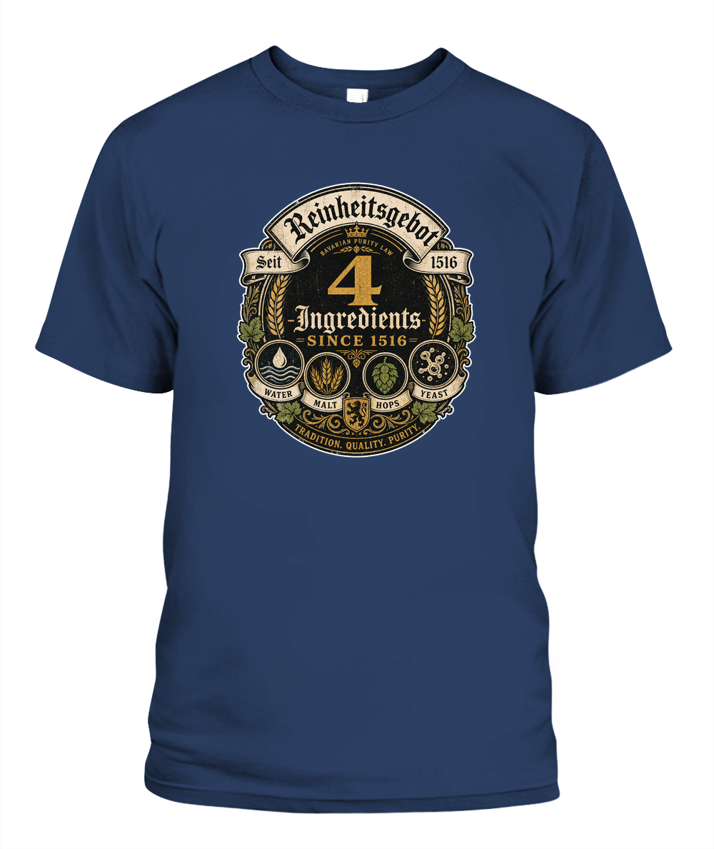 4 Ingredients Since 1516 Oktoberfest T-Shirt in Midnight