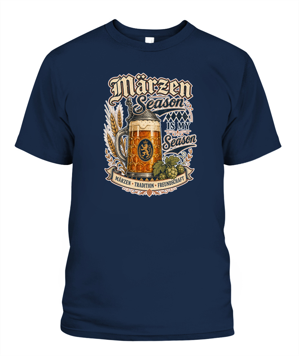 Märzen Season Is My Season Oktoberfest T-Shirt in Navy