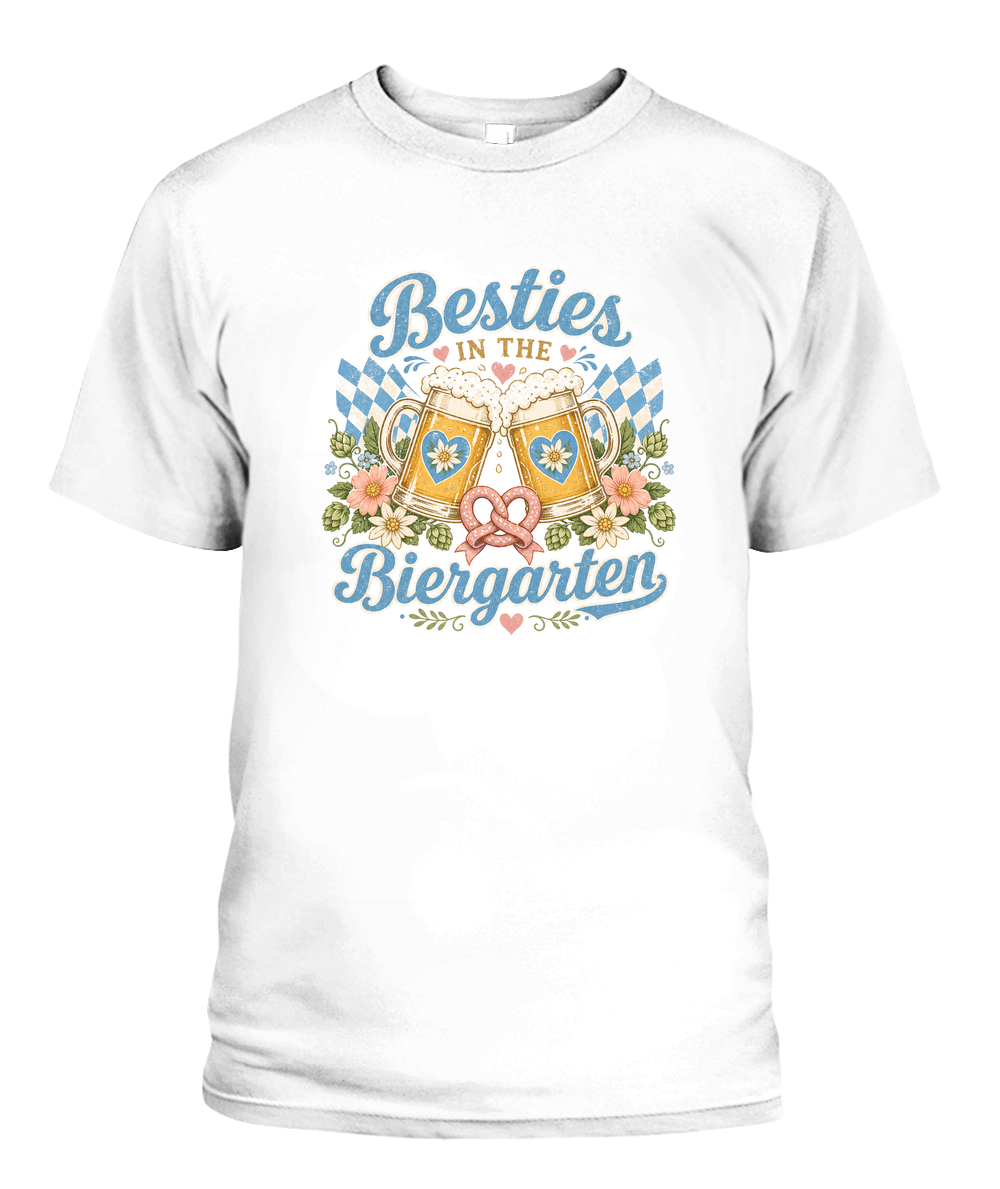 Besties In The Biergarten Oktoberfest T-Shirt in White