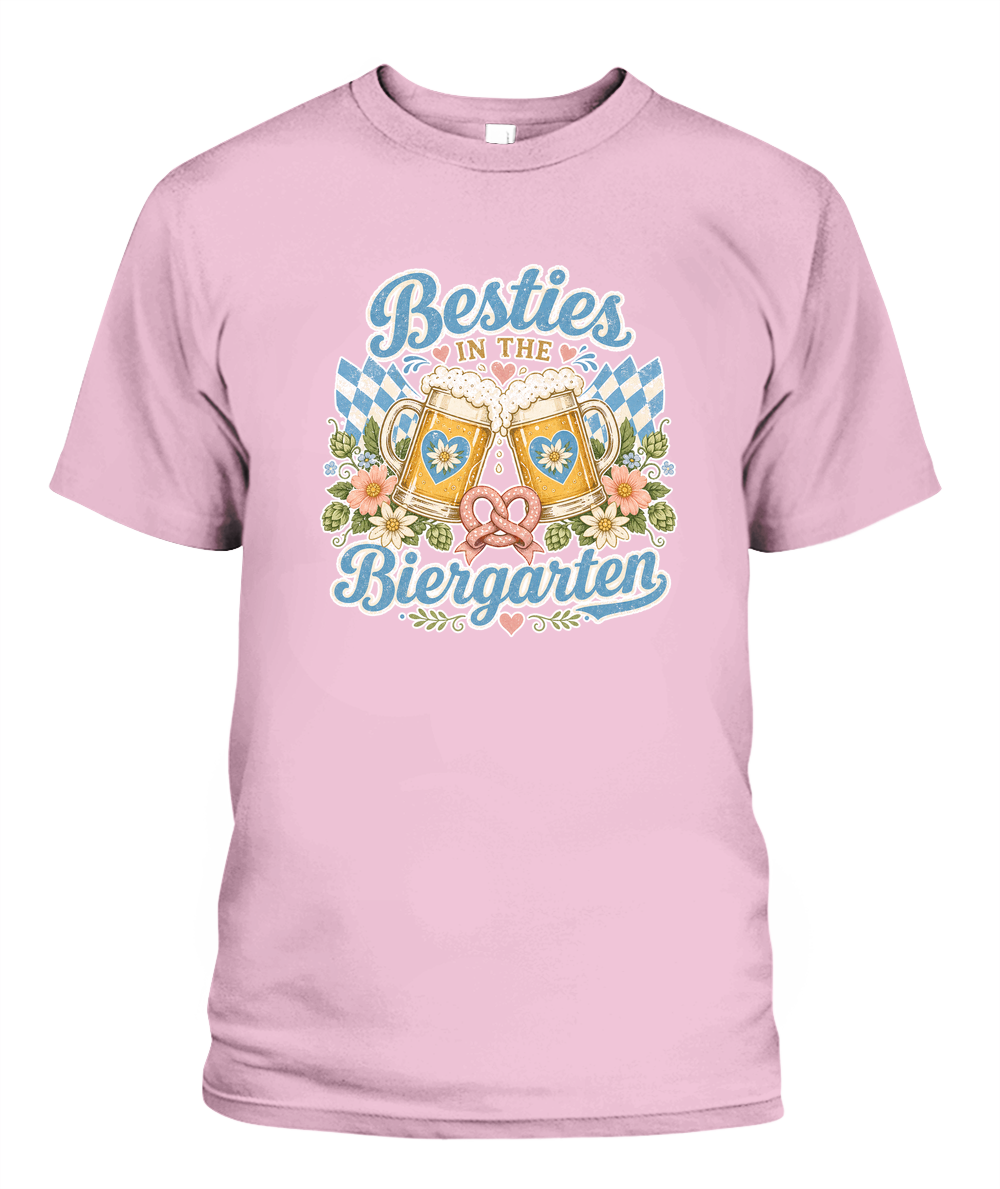 Besties In The Biergarten Oktoberfest T-Shirt in Blossom
