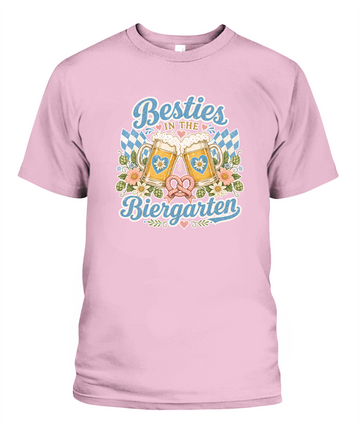 Besties In The Biergarten Oktoberfest T-Shirt in Blossom