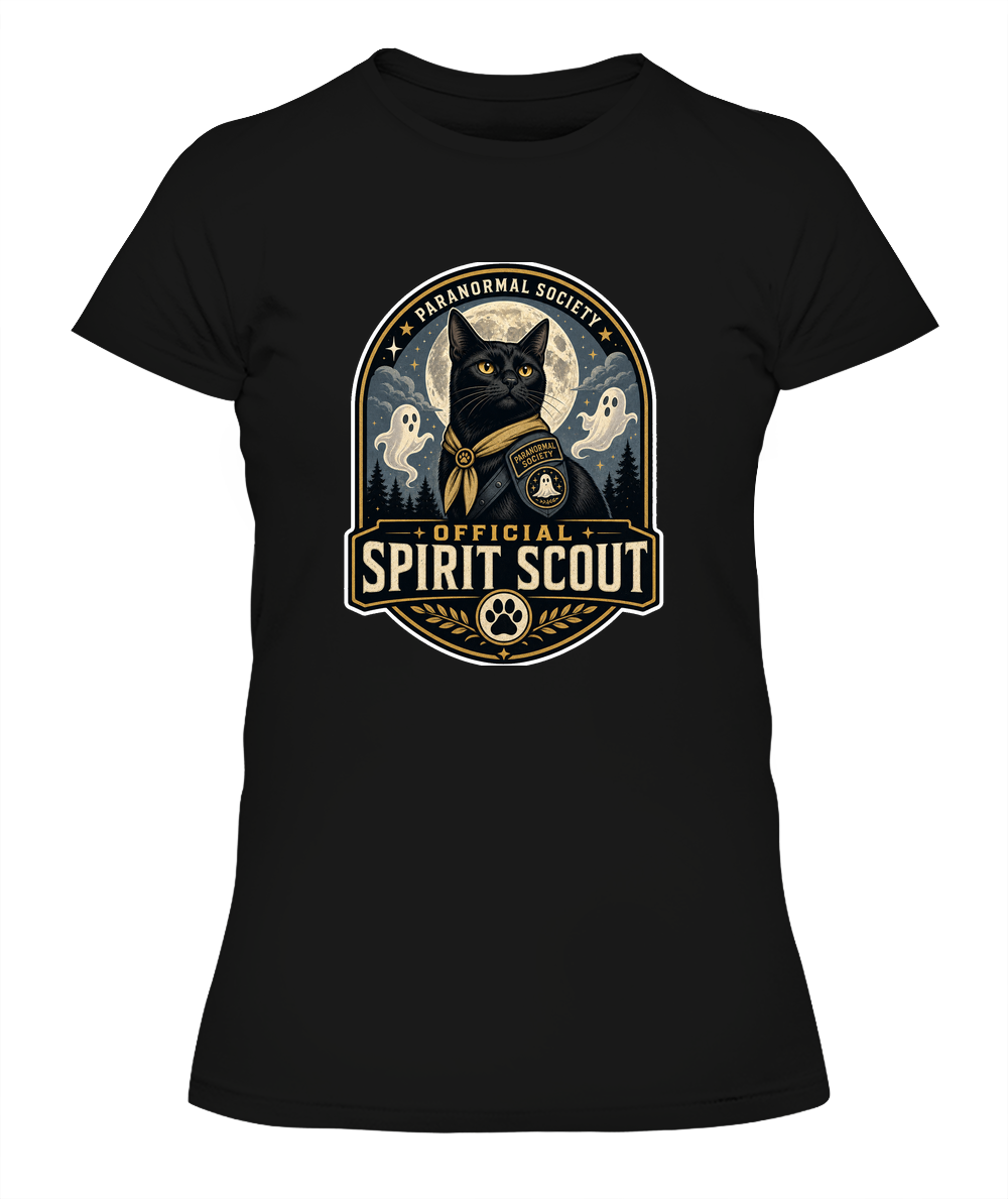 Official Spirit Scout Ladies T-Shirt | Black Cat Lover Gift