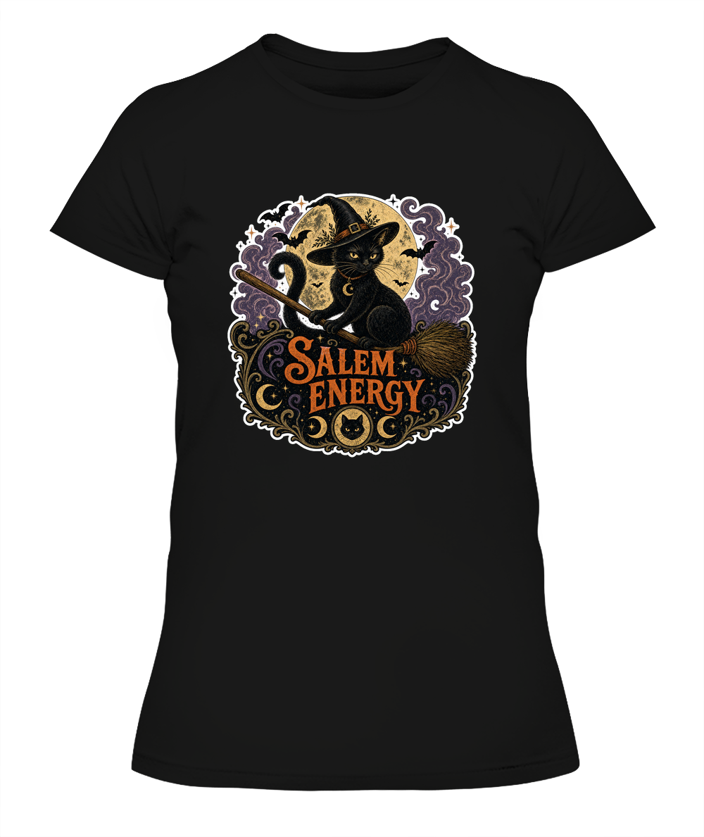 Salem Energy Ladies T-Shirt | Black Cat Lover Gift