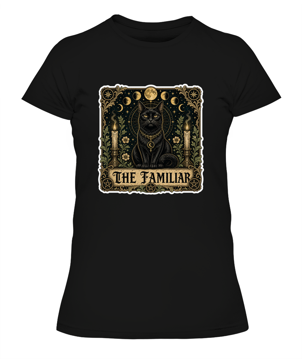 The Familiar Ladies T-Shirt | Black Cat Lover Gift