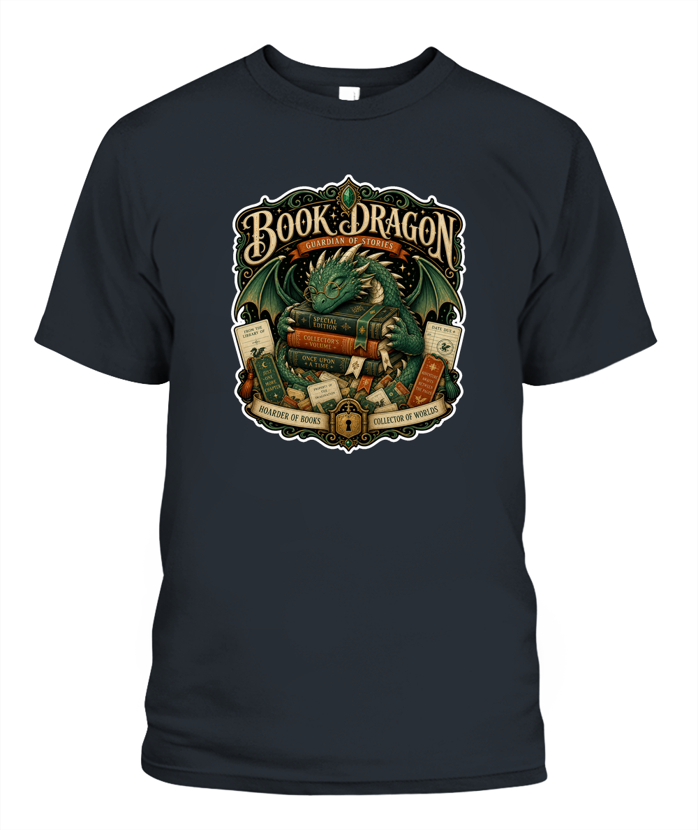 Book Dragon Book Lover T-Shirt | Reading Gift