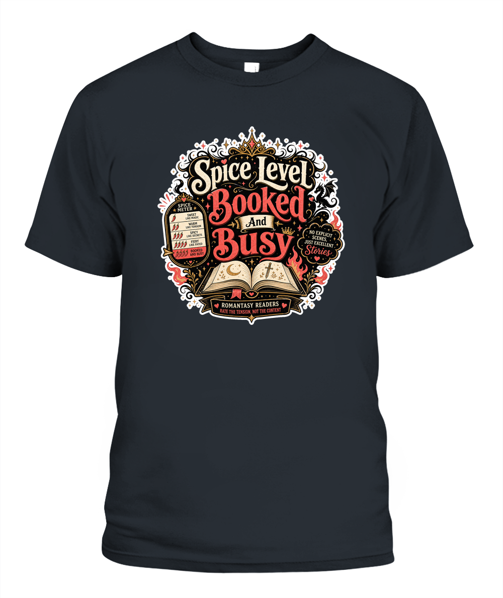 Spice Level Booked and Busy Book Lover T-Shirt | Reading Gift