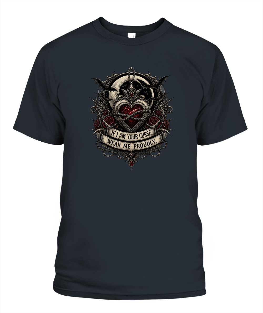 If I Am Your Curse, Wear Me Proudly — gothic shirt in Graphite