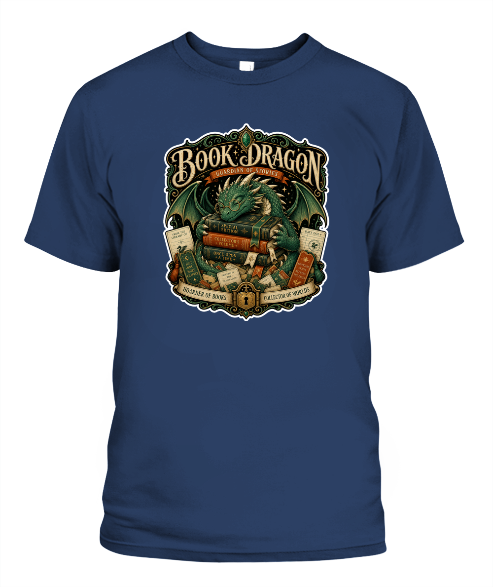 Book Dragon Book Lover T-Shirt | Reading Gift