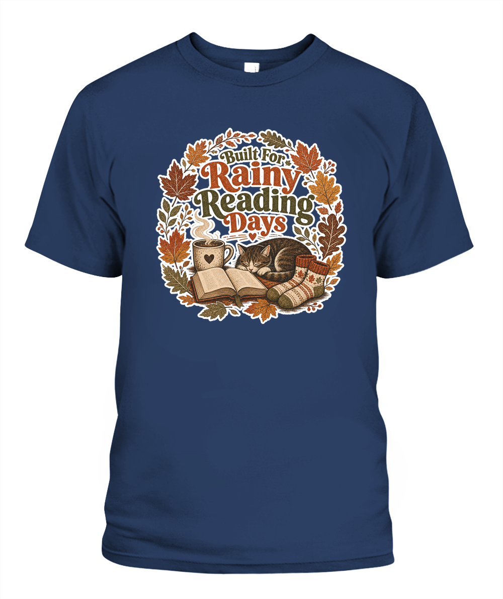 Built for Rainy Reading Days Book Lover T-Shirt | Reading Gift