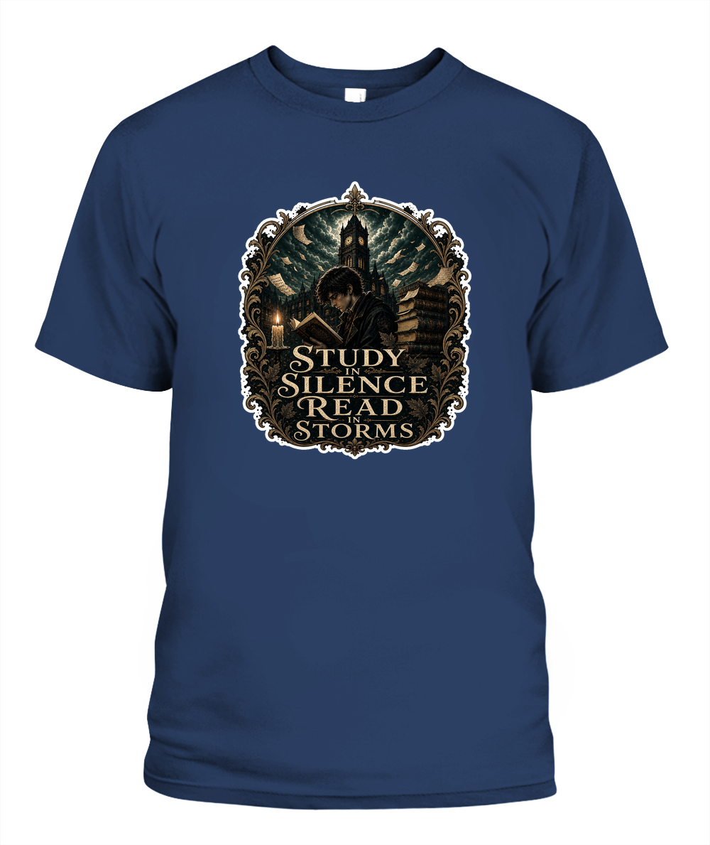 Study in Silence Read in Storms Book Lover T-Shirt | Reading Gift