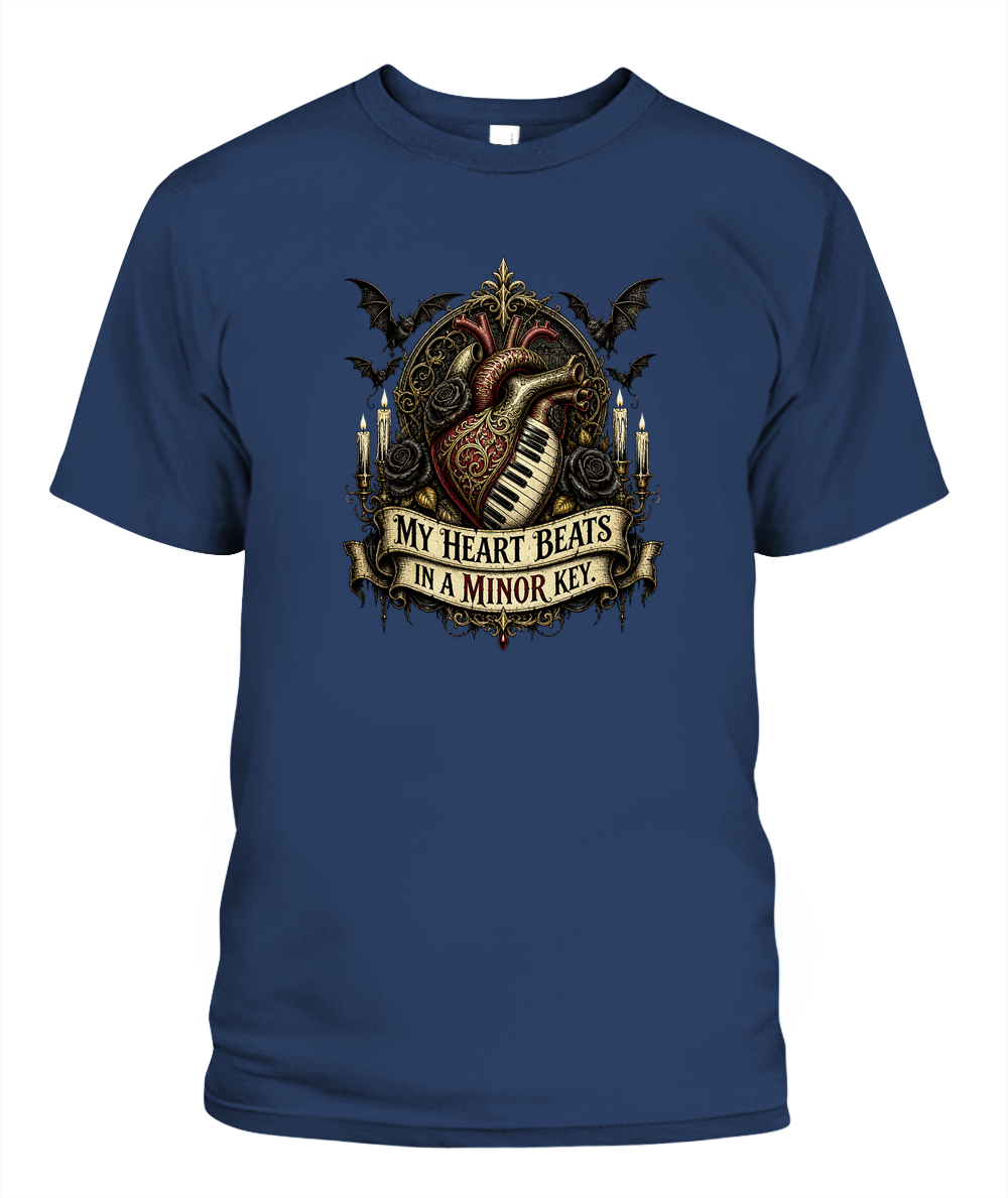 My Heart Beats In A Minor Key — gothic shirt in Midnight