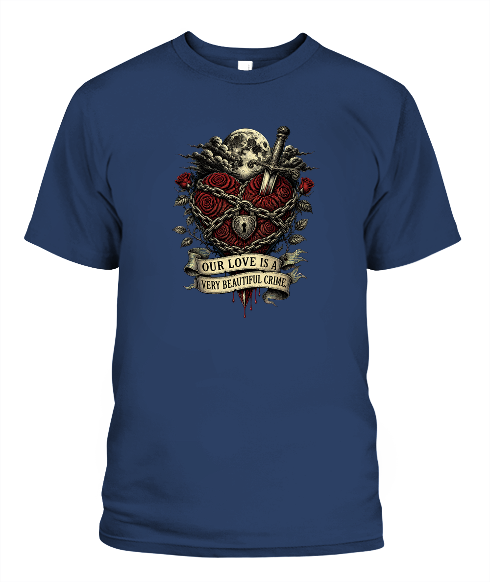 Our Love Is A Very Beautiful Crime — gothic shirt in Midnight