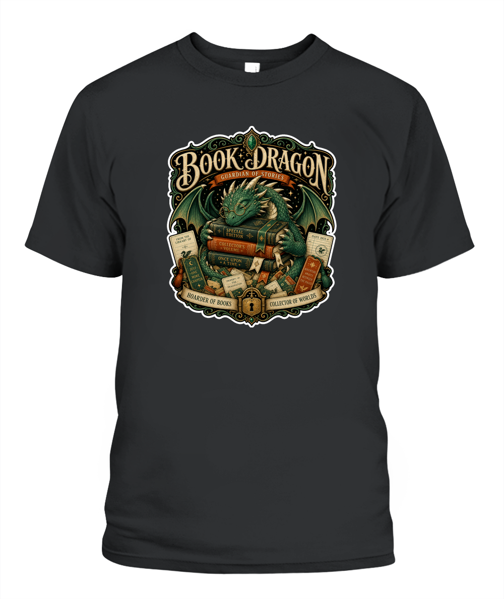 Book Dragon Book Lover T-Shirt | Reading Gift