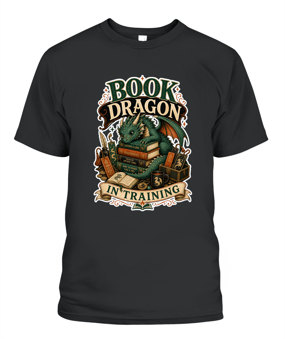 Book Dragon in Training Book Lover T-Shirt | Reading Gift