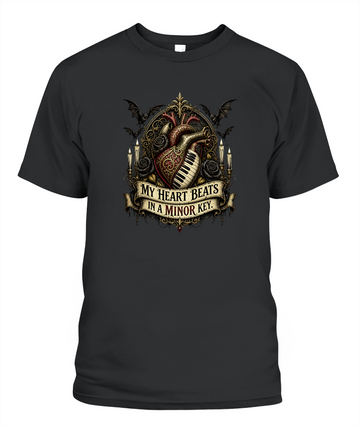 My Heart Beats In A Minor Key — gothic shirt in Black