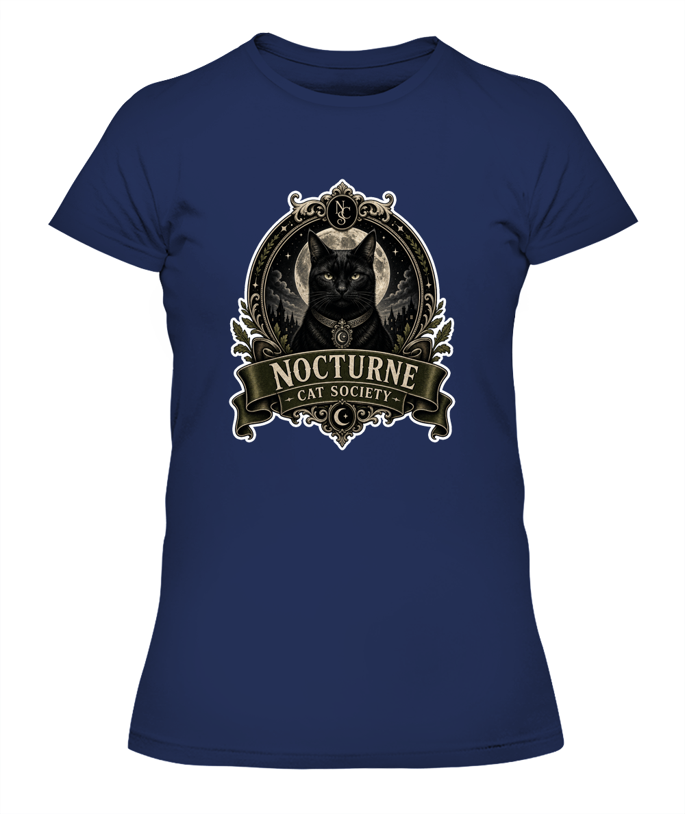 Nocturne Cat Society Ladies T-Shirt | Black Cat Lover Gift
