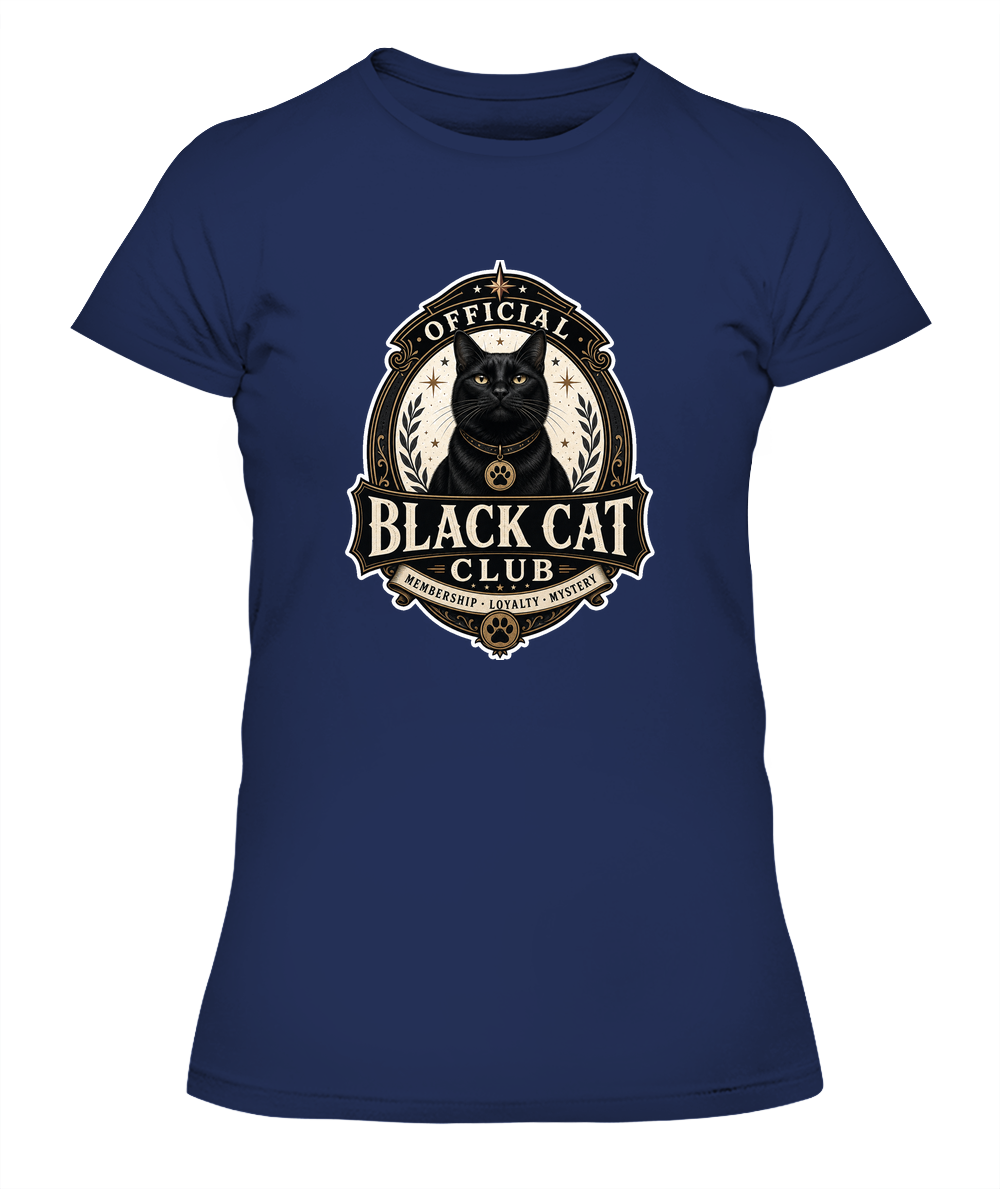 Official Black Cat Club Ladies T-Shirt | Black Cat Lover Gift