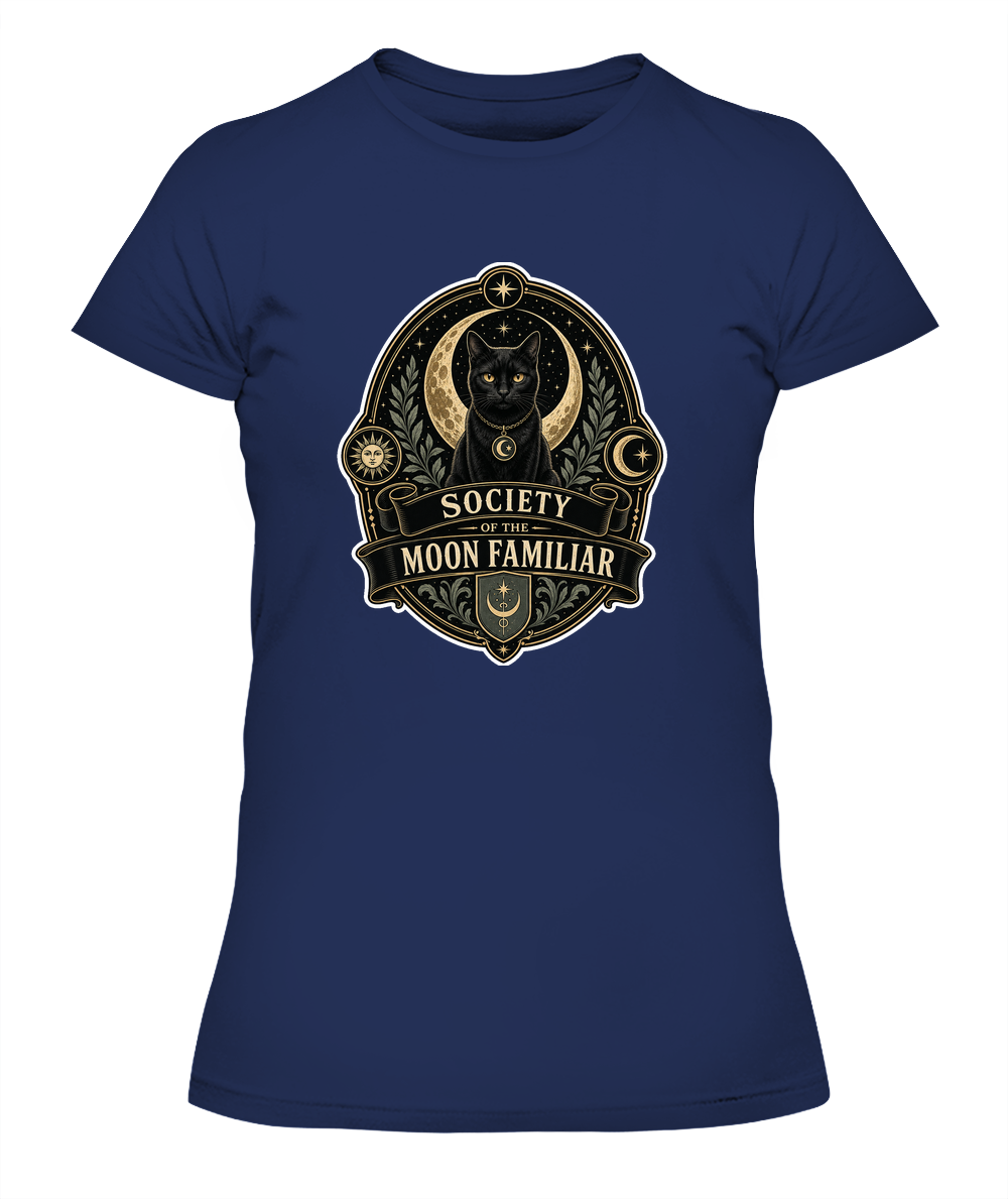 Society of the Moon Familiar Ladies T-Shirt | Black Cat Lover Gift