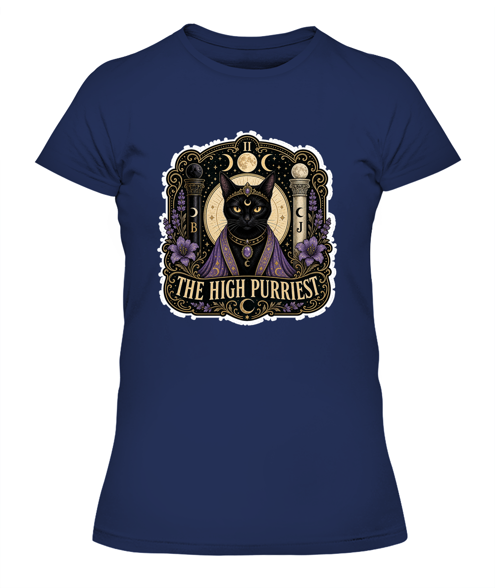 The High Purriest Ladies T-Shirt | Black Cat Lover Gift