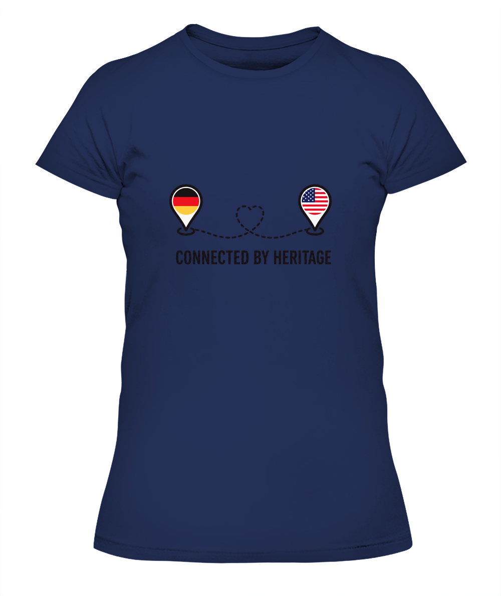 Connected By Heritage — Lady's T-Shirt in Midnight Navy
