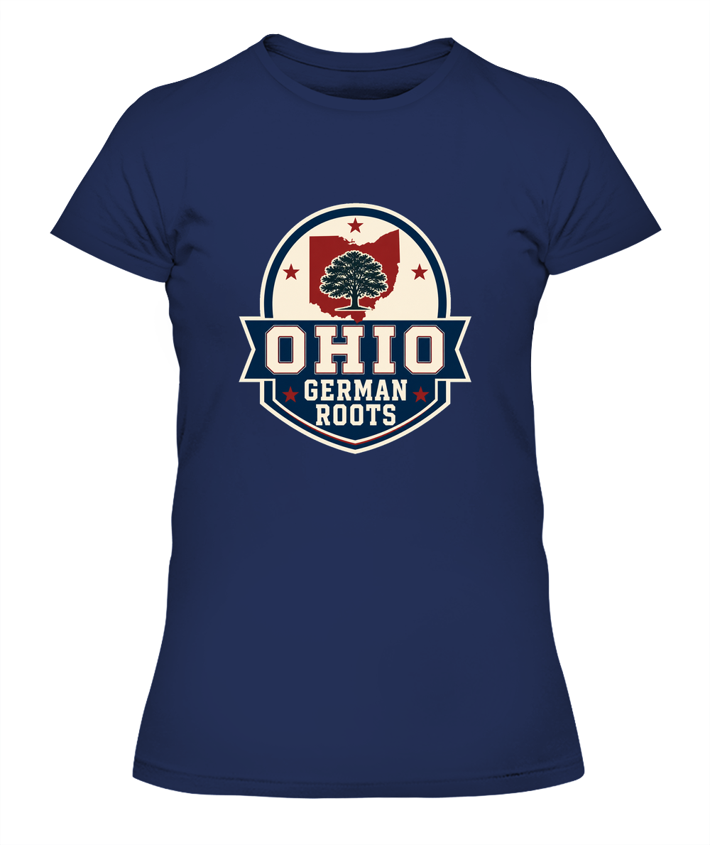 Ohio German Roots — Lady's T-Shirt in Midnight Navy