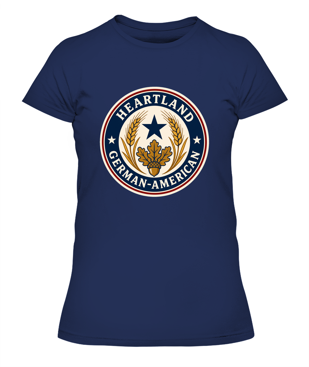 Heartland German-American — Lady's T-Shirt in Midnight Navy