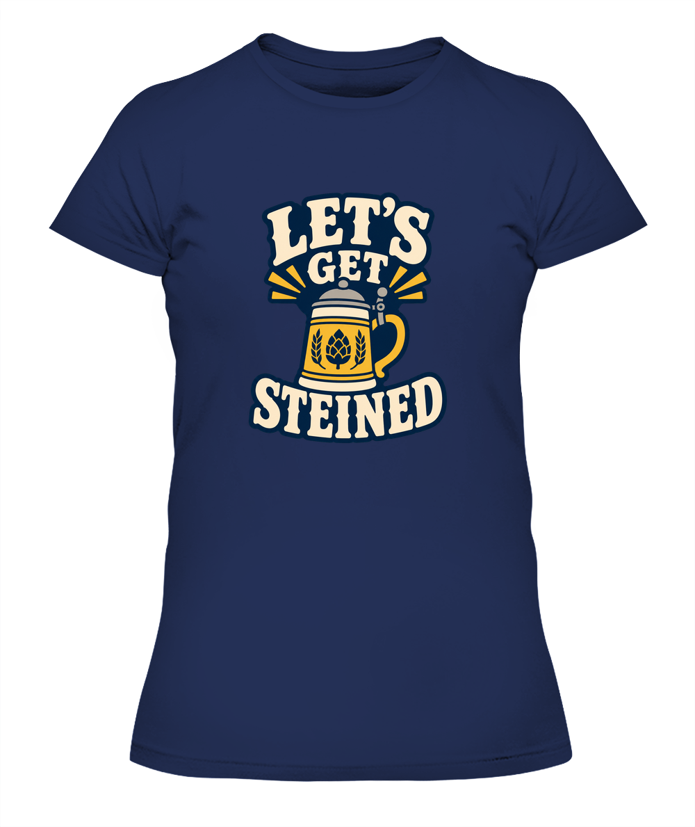 Let's Get Steined — Lady's T-Shirt in Midnight Navy