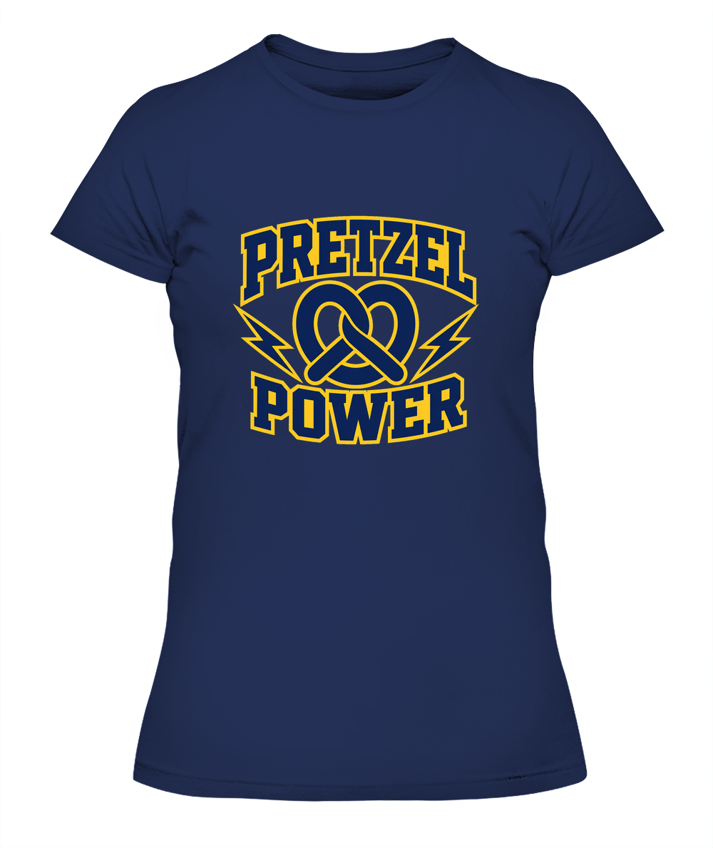 Pretzel Power — Lady's T-Shirt in Midnight Navy