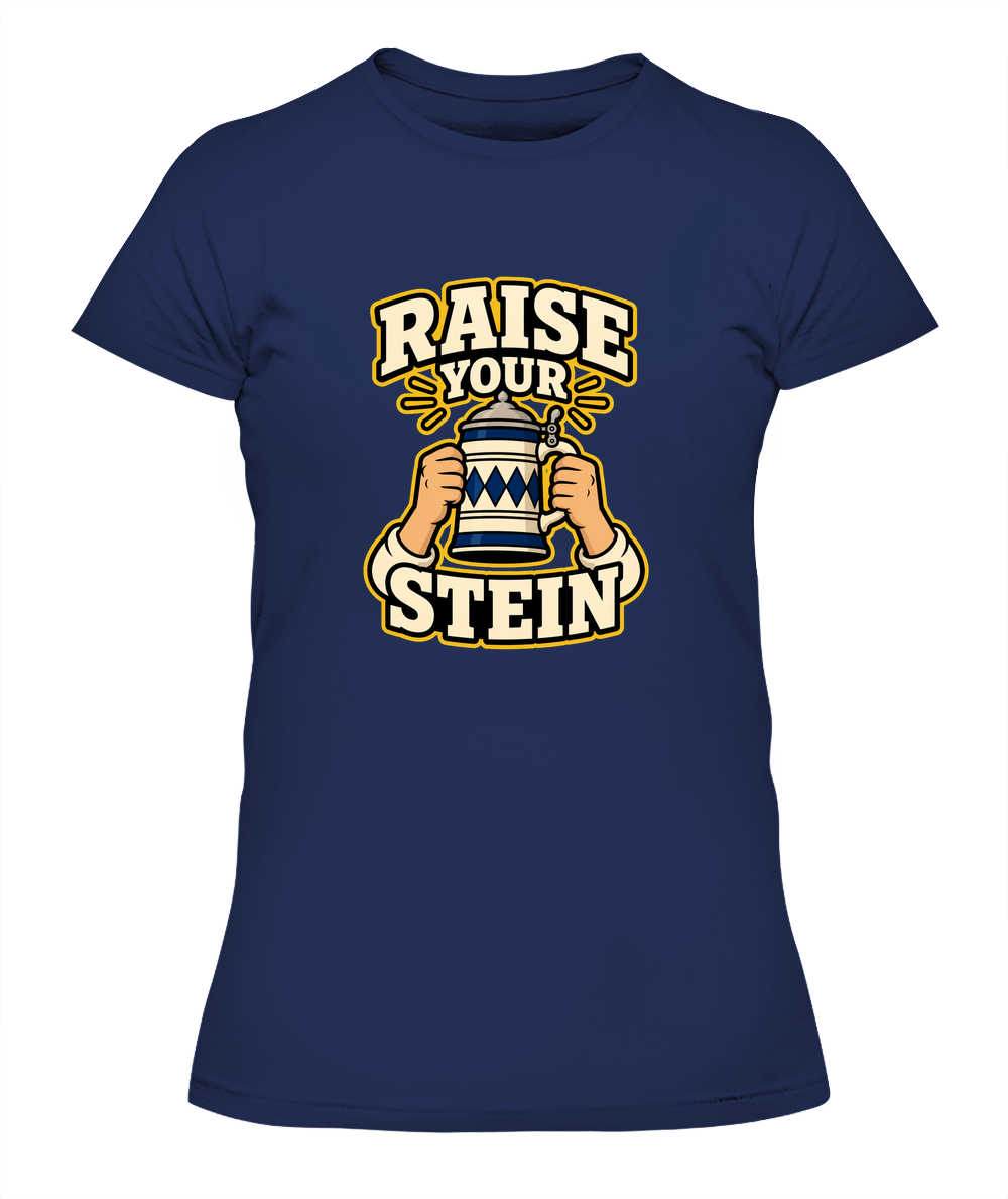Raise Your Stein — Lady's T-Shirt in Midnight Navy