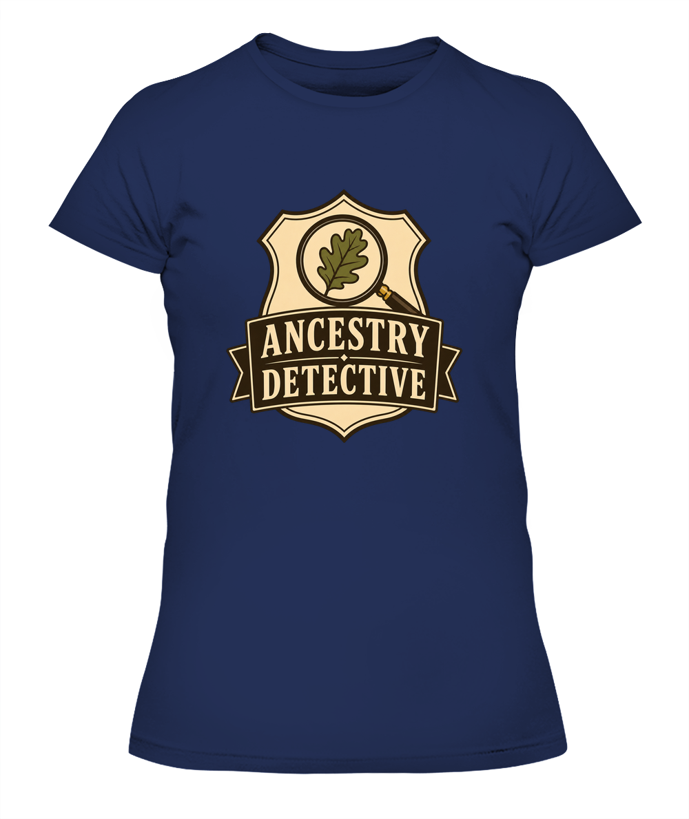 Ancestry Detective — Lady's T-Shirt in Midnight Navy