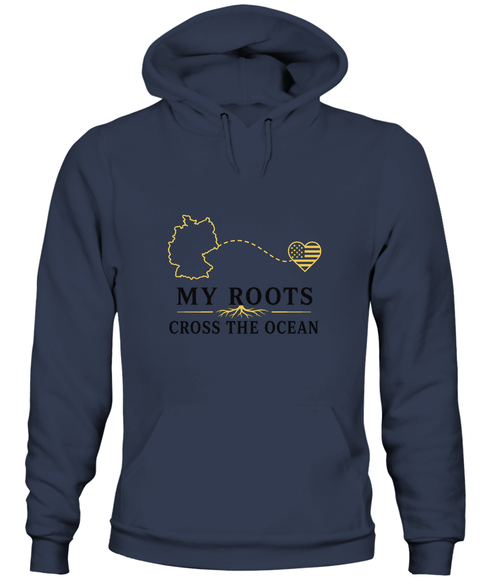 My Roots Cross The Ocean — Hoodie in Navy