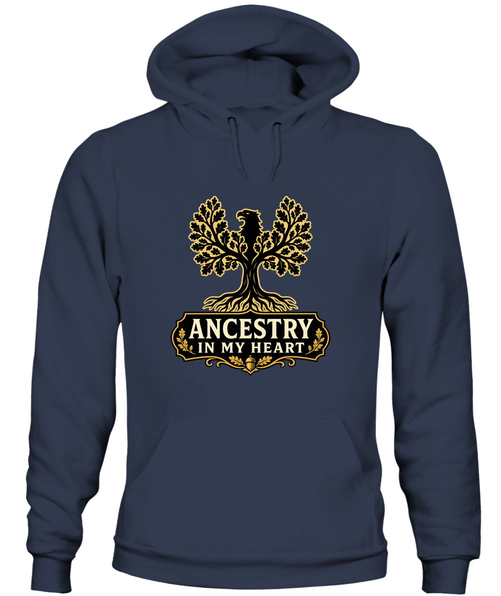 Ancestry In My Heart — Hoodie in Navy
