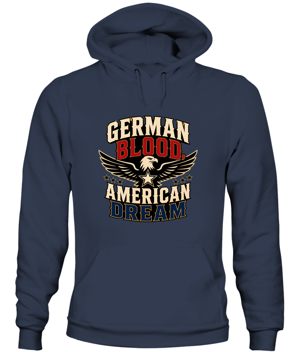 German Blood, American Dream — Hoodie in Navy