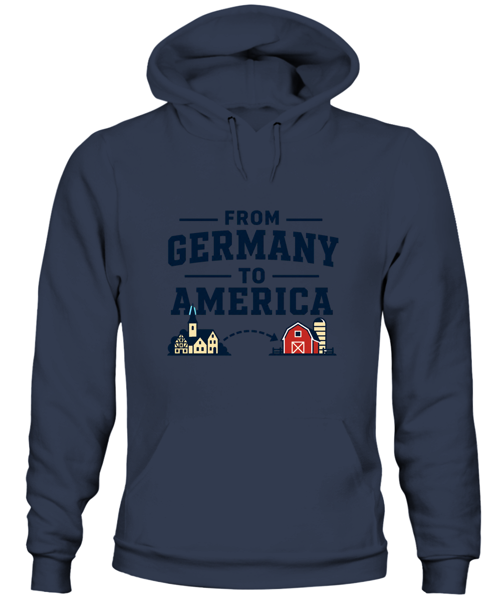 From Germany To America — Hoodie in Navy