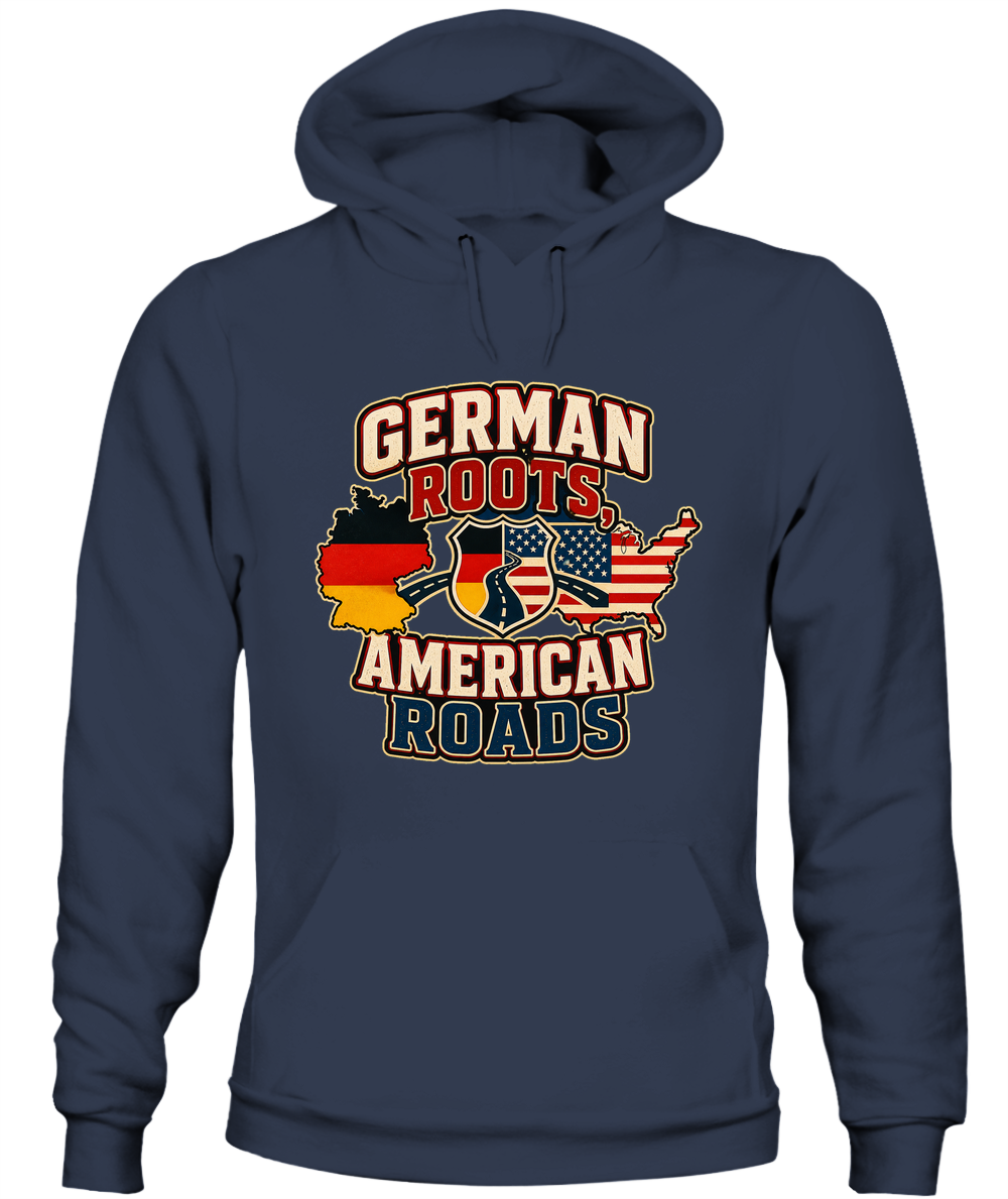 German Roots, American Roads — Hoodie in Navy