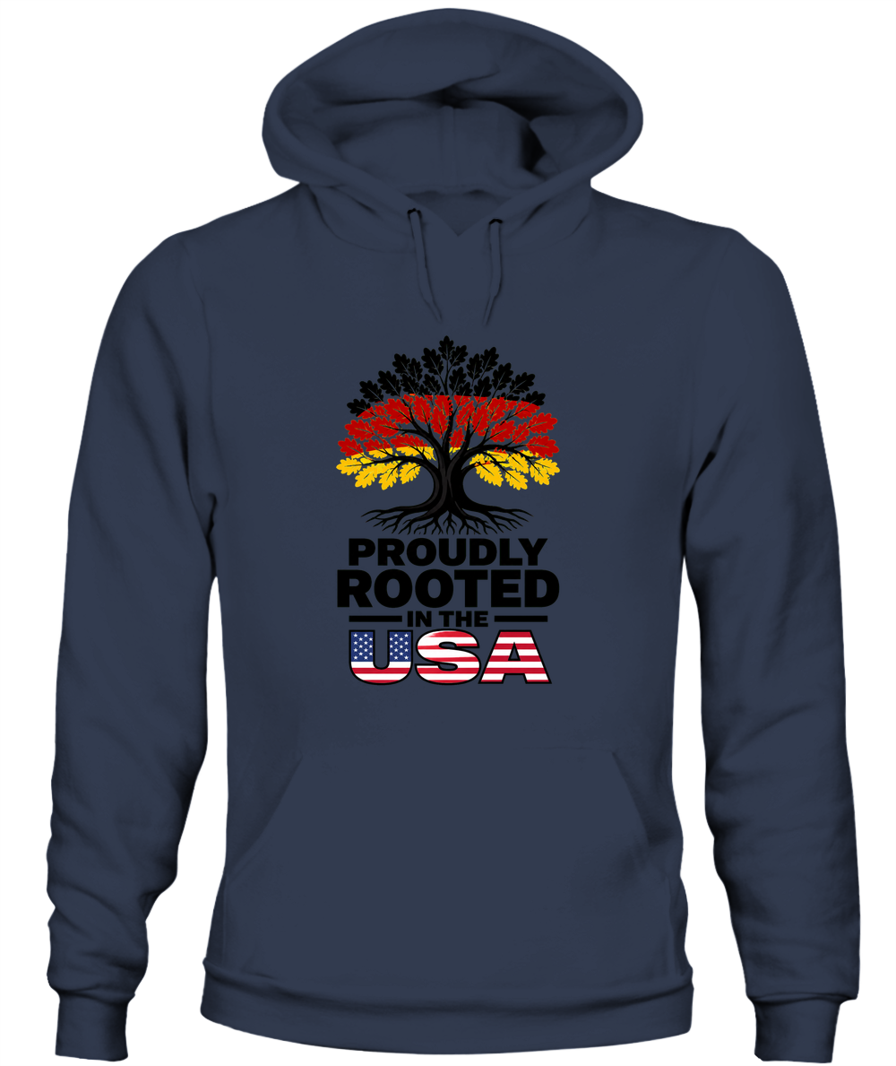 Proudly Rooted In The USA — Hoodie in Navy