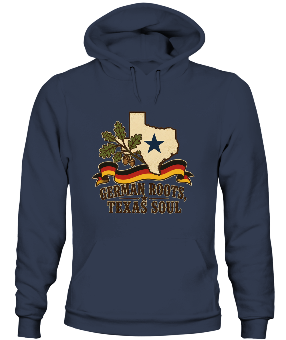 German Roots, Texas Soul — Hoodie in Navy