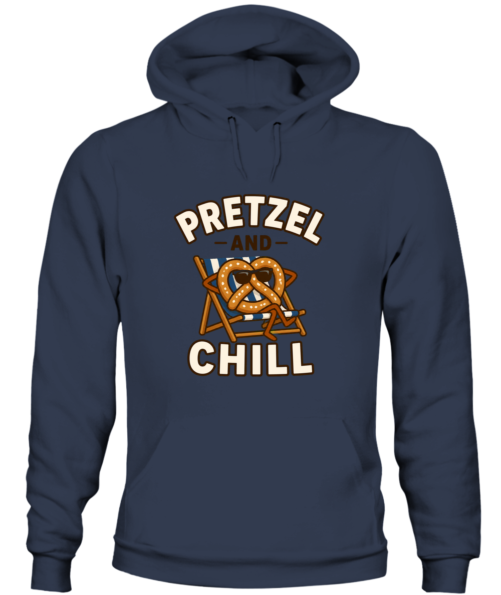 Pretzel And Chill — Hoodie in Navy