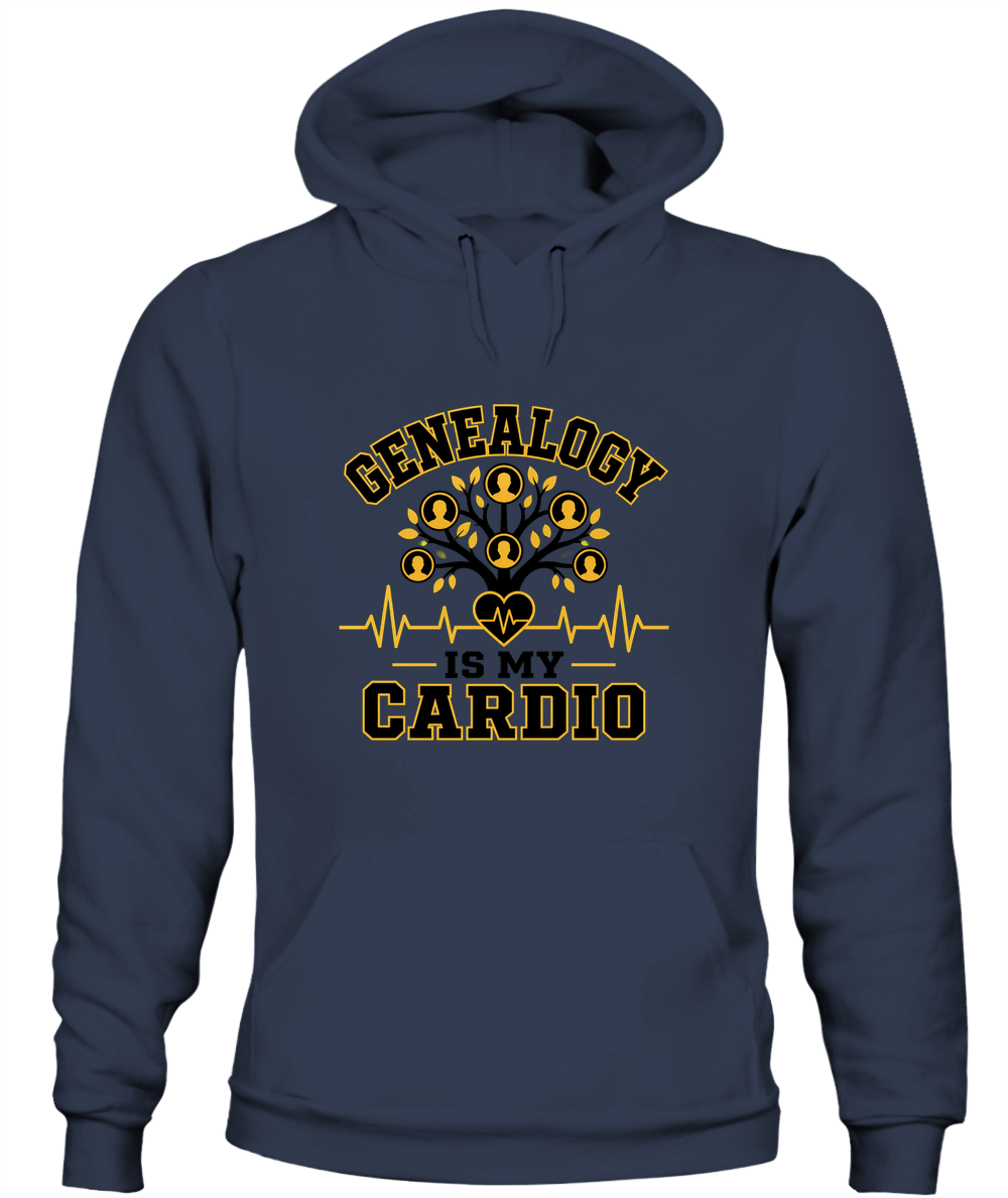 Genealogy Is My Cardio — Hoodie in Navy