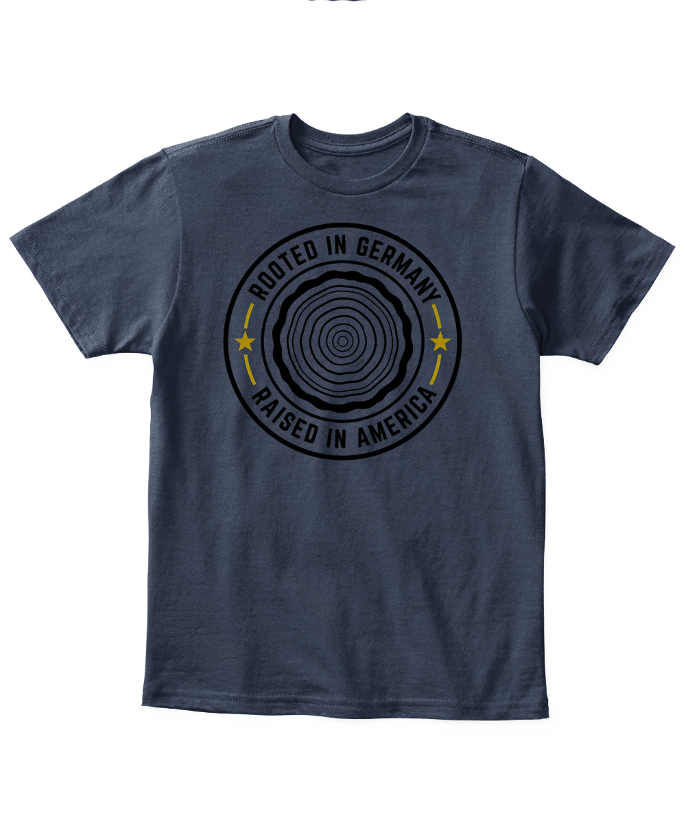 Rooted In Germany, Raised In America — Kid's T Shirt in Navy
