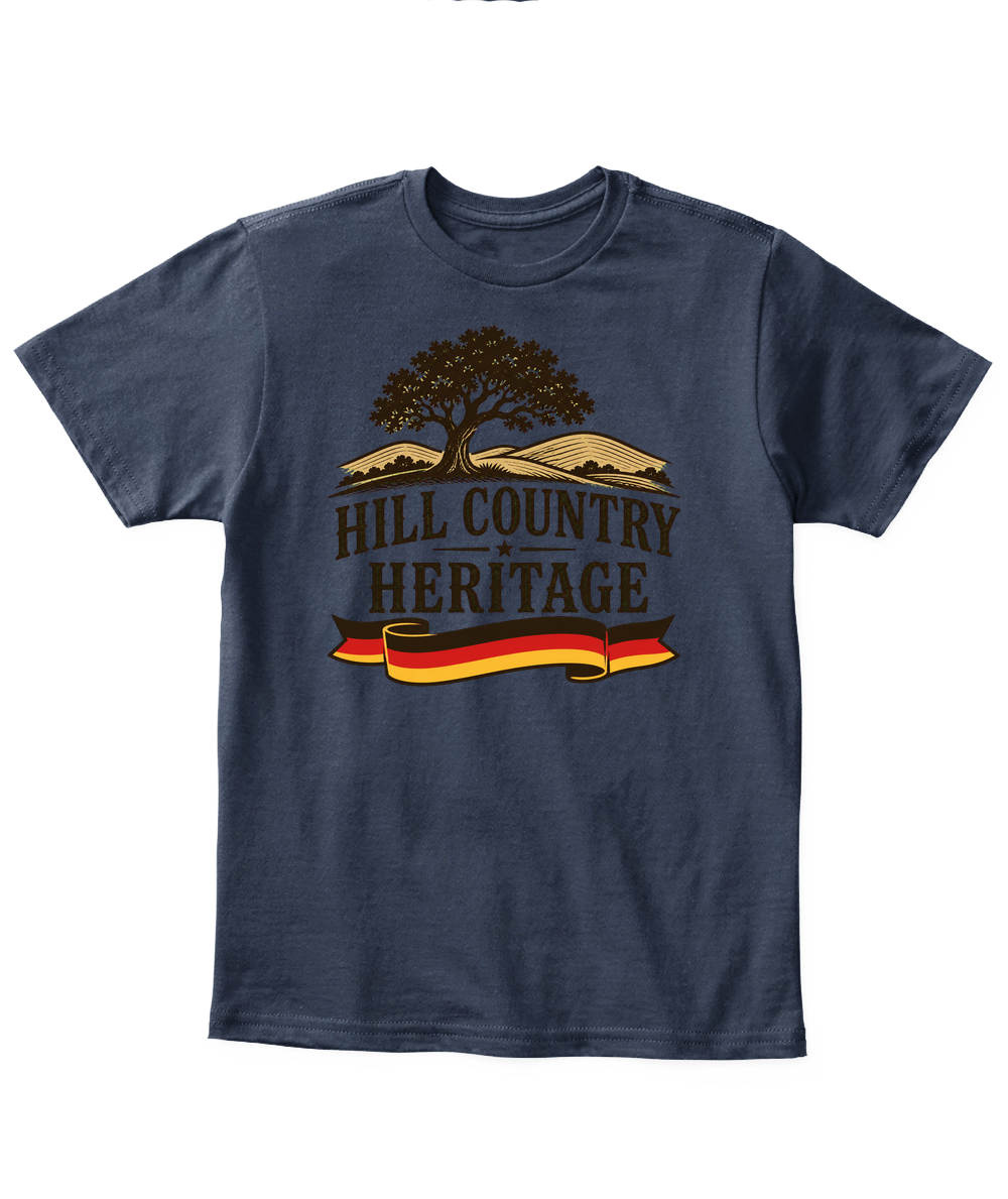 Hill Country Heritage — Kid's T Shirt in Navy