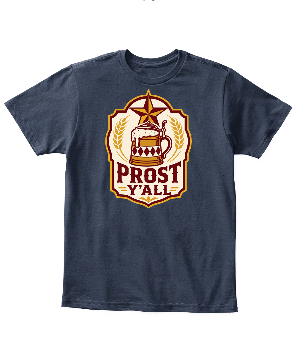 Prost Y'all — Kid's T Shirt in Navy