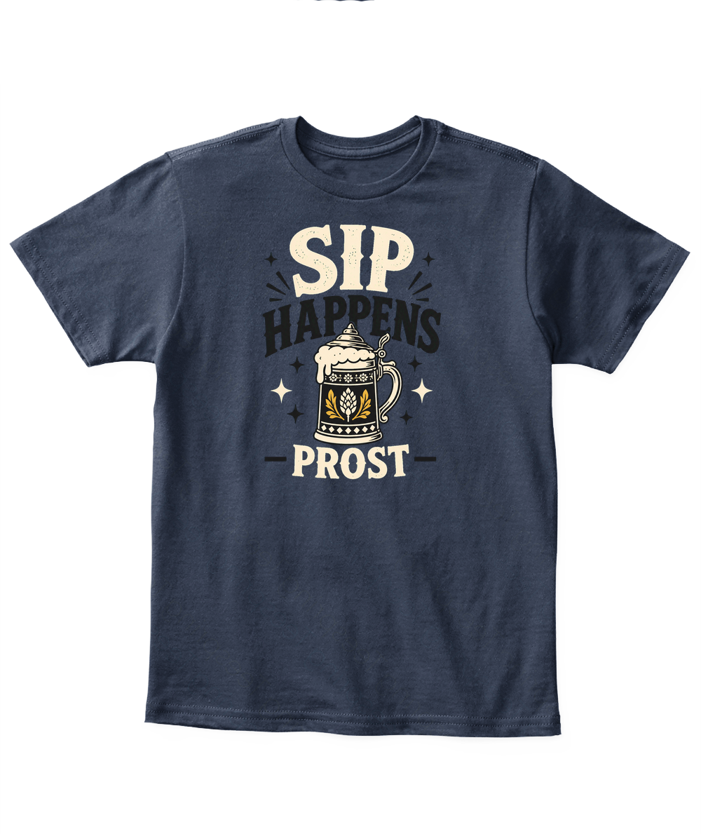 Sip Happens — Prost — Kid's T Shirt in Navy