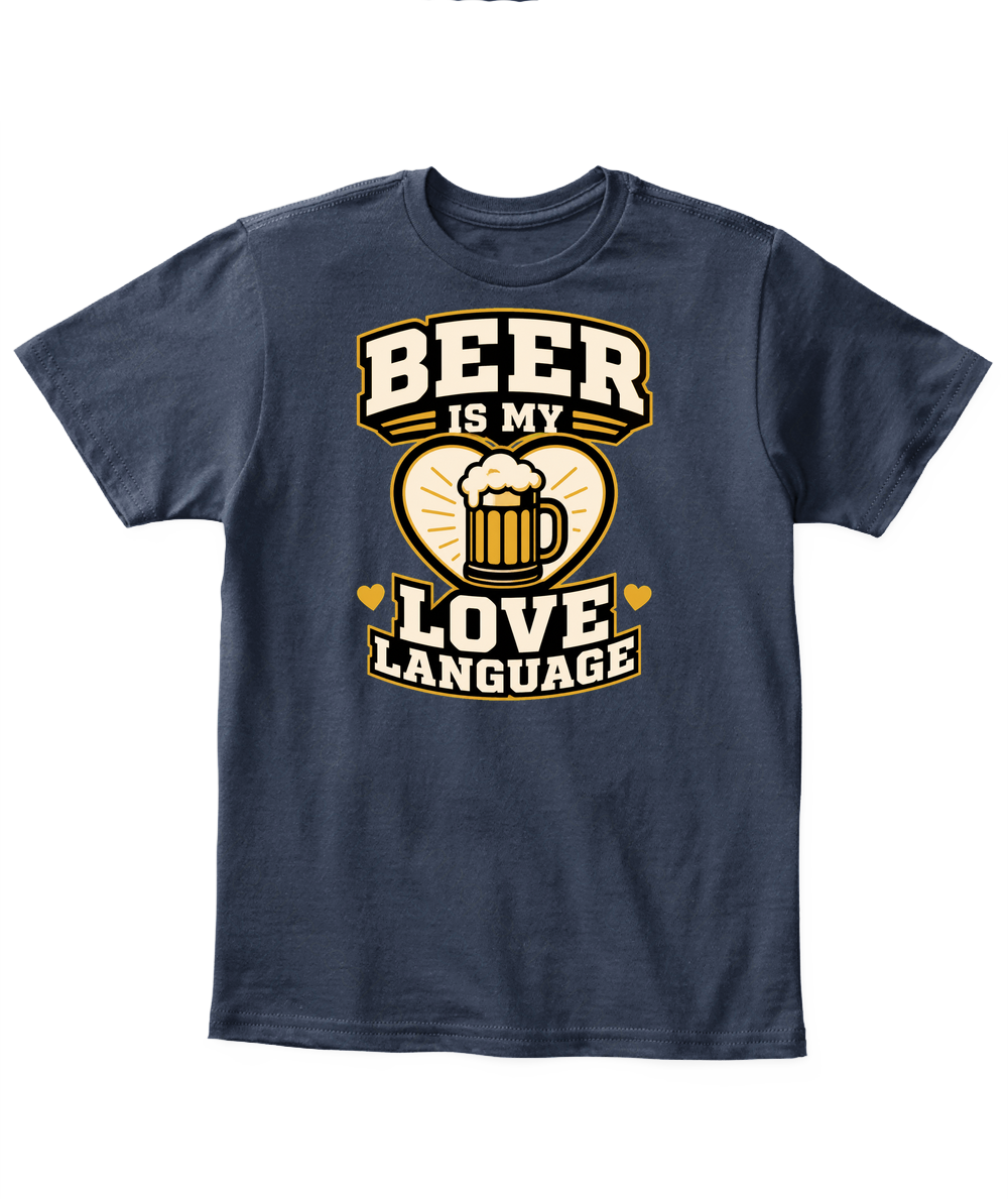 Beer Is My Love Language — Kid's T Shirt in Navy