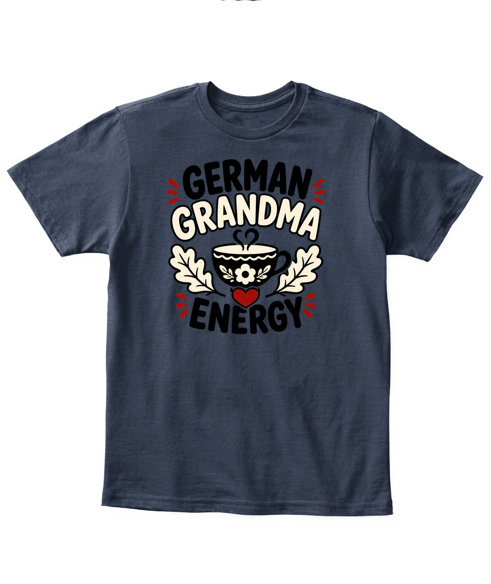 German Grandma Energy — Kid's T Shirt in Navy