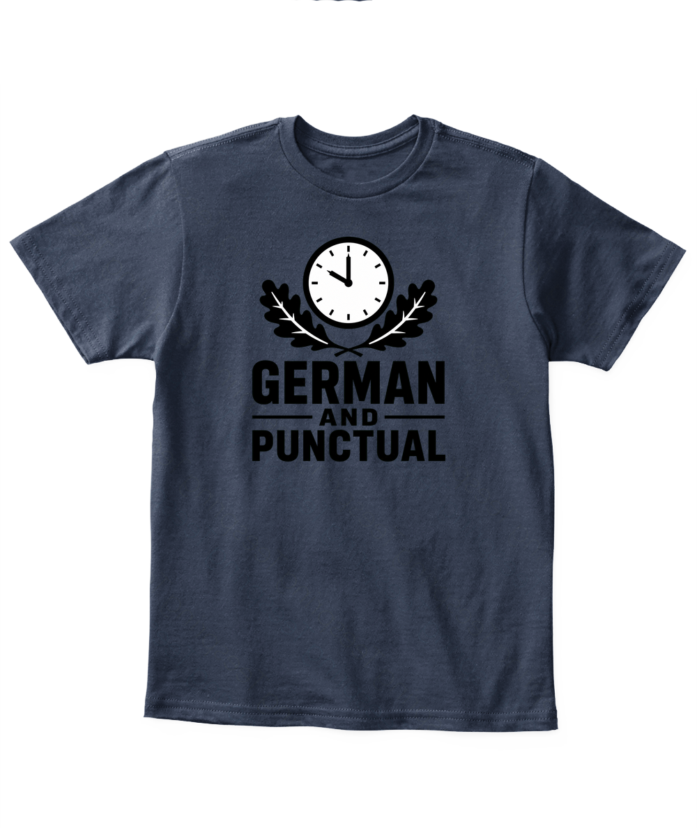 German And Punctual — Kid's T Shirt in Navy