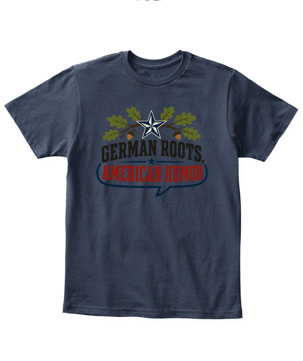 German Roots, American Humor — Kid's T Shirt in Navy