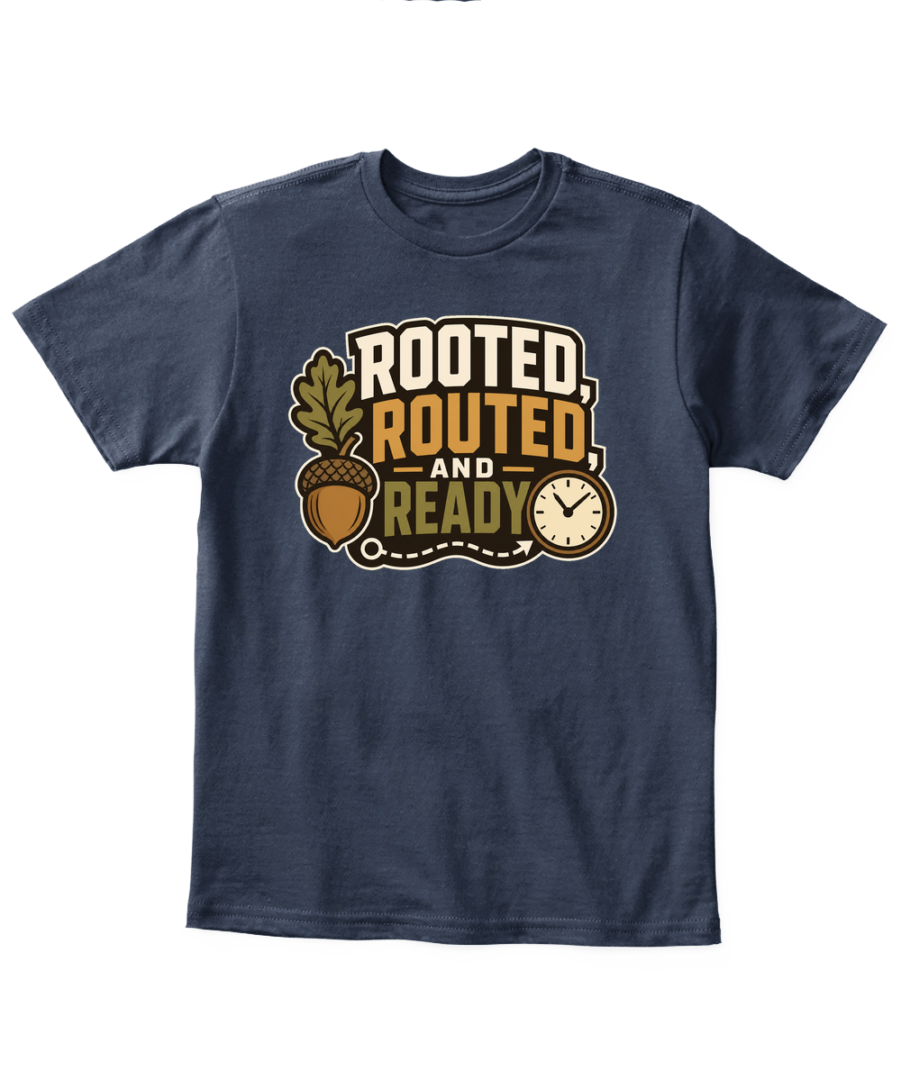 Rooted, Routed, And Ready — Kid's T Shirt in Navy